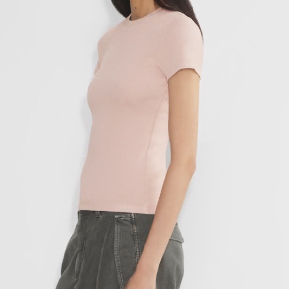 Aritzia TNA color GD Bow Pink HomeStretch™ Crew T-Shirt - Picture 6 of 7